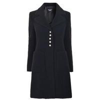 boutique moschino faux pearl button coat