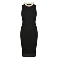 BOUTIQUE MOSCHINO Pearl Neck Midi Dress