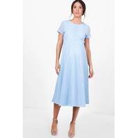 Boutique Lila Full Skirted Prom Midi Dress - bluebell