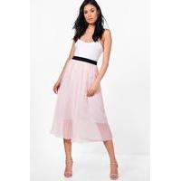 Boutique Tulle Full Midi Skirt - blush