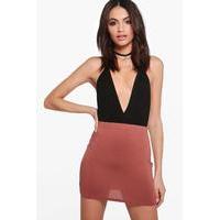 Bodycon Mini Skirt - chestnut