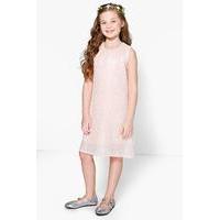 Boutique Sequin Swing Dress - blush