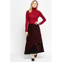 Bobble Knit Midi Front Pocket Skirt