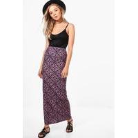 Bohemian Floral Maxi Skirt - black