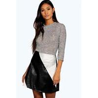 Boutique Metallic Colour Block Mini Skirt - multi