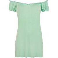 bobbie gypsy boho off shoulder top mint green