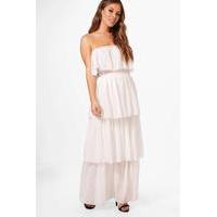 Boutique Gigi Bandeau Ruffle Maxi Dress - white