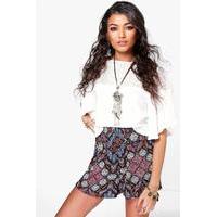 boho print flippy shorts multi