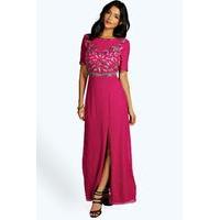 Boutique Embellished Maxi Dress - magenta