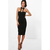 bodycon choker dress black