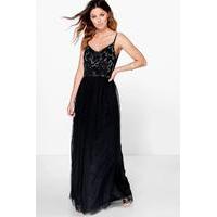 boutique embellished prom maxi dress black