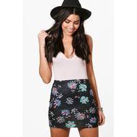 Bohemian Floral Mini Skirt - multi