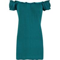 Bobbie Gypsy Boho Off-Shoulder Top - Teal