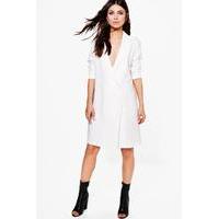 boutique structured blazer dress ivory