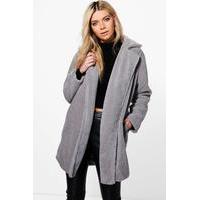 Boutique Teddy Fur Coat - grey