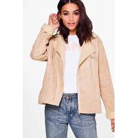 boutique bonded biker jacket stone