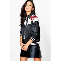 Boutique Western Yoke Tasselled Bomber - black