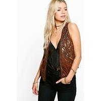 Boutique Embellished Waistcoat - chocolate