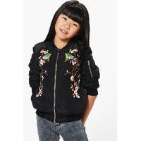 Boutique Embroidered Bomber - black