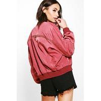 Boutique Zip Back Bomber - antique rose