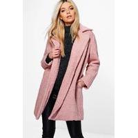 Boutique Teddy Fur Chuck On Coat - dusky pink