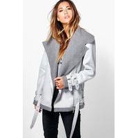 bonded aviator jacket grey