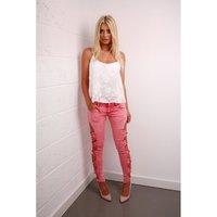 bow detail skinny jeans in pink