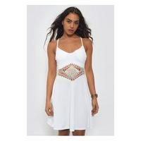 Bohemian White Crochet Skater Dress