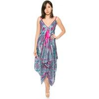 boutique ladies soft silk feel light flowing beach cover up with strap ...