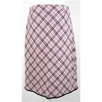 Boden - Size 12 Long - Pink Lilac & Plum - Checkered Wool Skirt