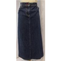 boden size 12l denim blue calf length skirt