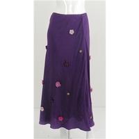 boden size 10 damson silk embroidered skirt