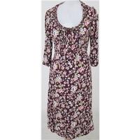 Boden: Size 10R burgundy & multi-coloured floral dress