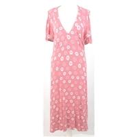 Boden - Size 14R - Pink - Patterned Short Sleeved Dress