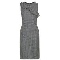 boutique moschino stretch polka dot frill dress