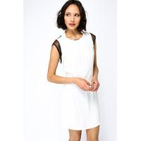 bow metal bar neck shift dress