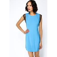 bow metal bar neck shift dress