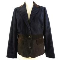 boden size 14 navy and brown wool and velvet jacket