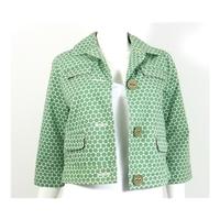 Boden Size 8 Jungle Green & White Polka Dot Cropped Jacket