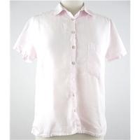 Boden - Size 12 - Powder Pink - Short Sleeved Linen Blouse