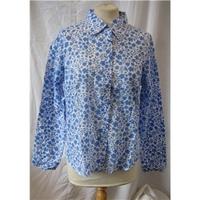 boden blue white floral print shirt boden size 14 blue long sleeved sh ...
