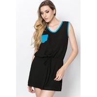 Bow Back Drawstring Waist Dress