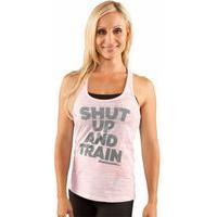 Bodybuilding.com Clothing Women\'s Shut Up & Train Tank Small Pink