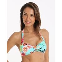 Botanical Beach Halter Top - Aqua