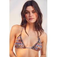 Boho Floral Ladder-Edge Triangle Bikini Top, ASSORTED