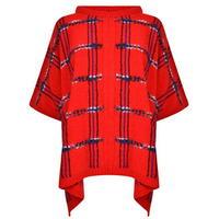 boutique moschino check batwing jumper