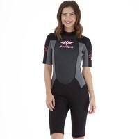 board angels womens shortie wetsuit blackgrey