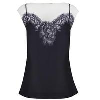 boutique moschino printed lace cami top