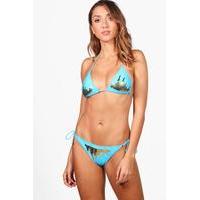 Boutique Sequin Triangle Bikini - blue