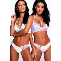 Boutique Rainbow Reversible Strappy Bikini - multi